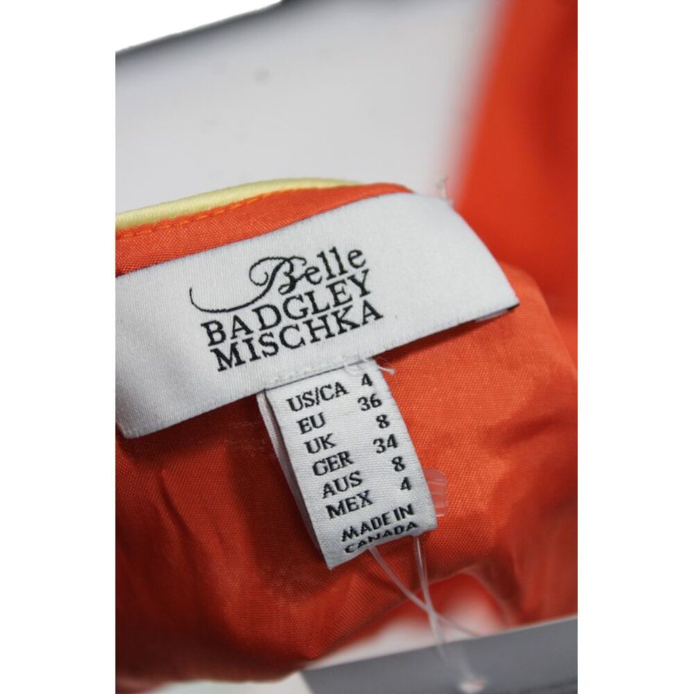 Belle Badgley Mischka Womens Orange Sleeveless Jumpsuit Zip Polyester Size 4 - Picture 5 of 5